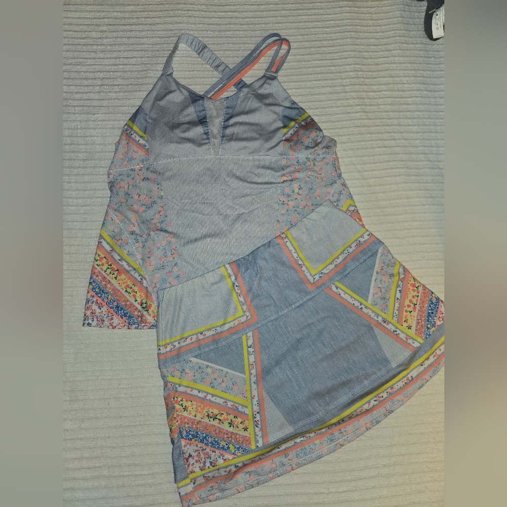 Lucky In Love Tennis Set In L. Top Eith Built.in Bra And Skort